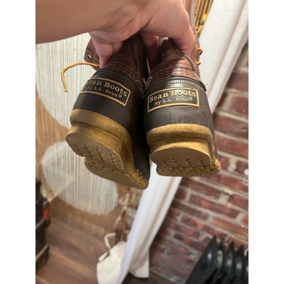 L.L. Bean Women’s Duck Boots Brown Leather tan  7 - Picture 6 of 7